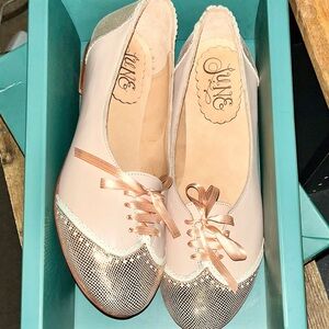 Quiero June Acordonado Copper Argentinian leather Oxford flats Handmade